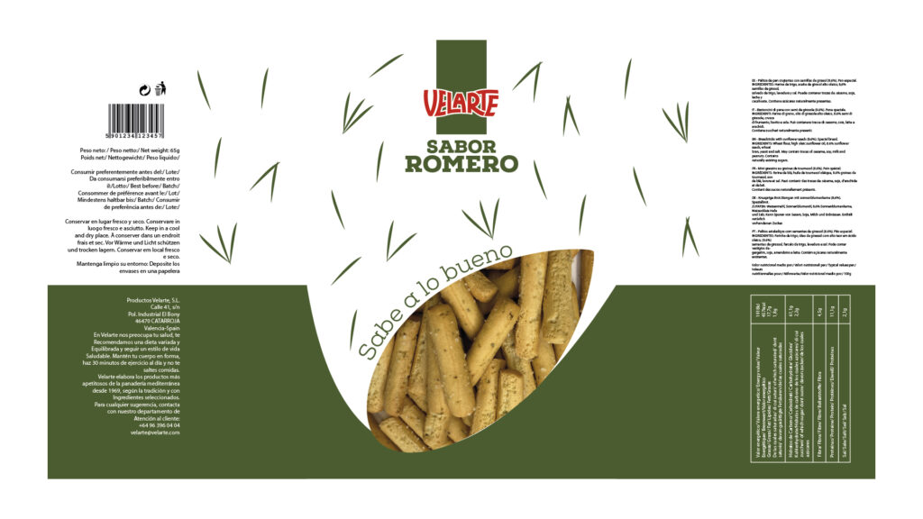Detalle del packaging de Velarte