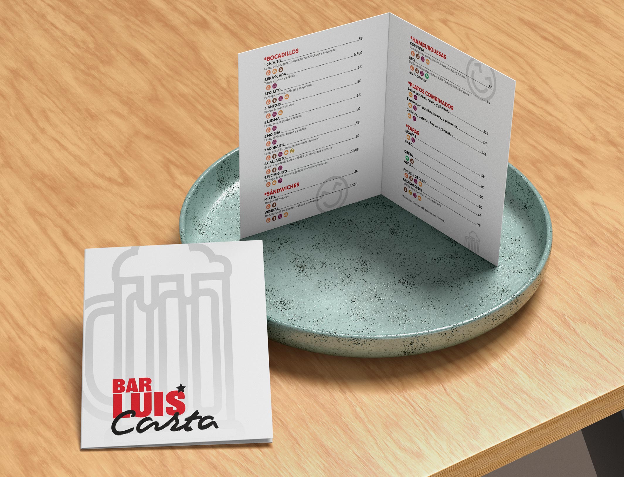 Proyecto Carta Bar Luis — carta Bar Luis