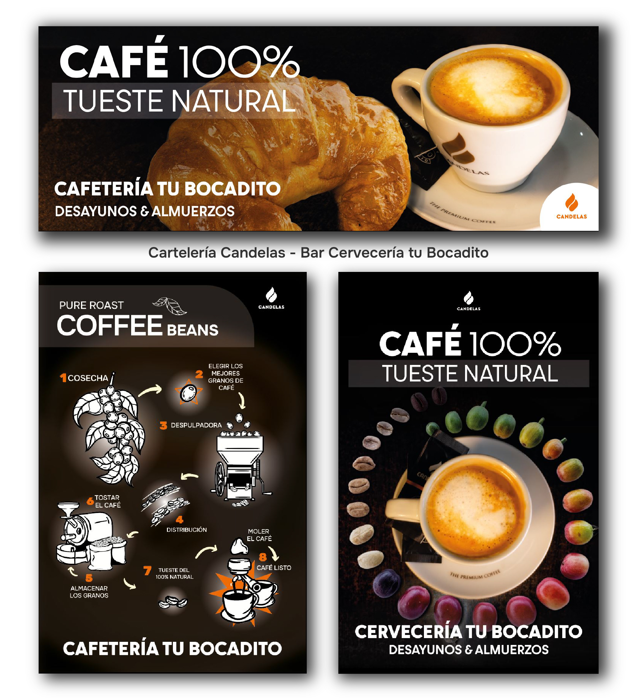 Proyecto Cartelería Bar Cervecería tu Bocadito — cartel candelas mosaico