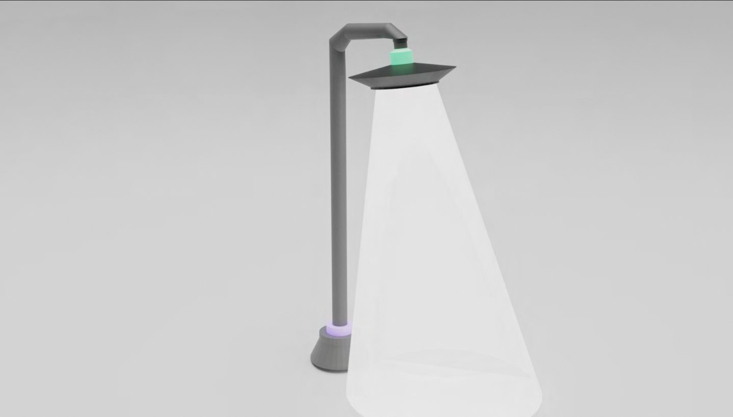 Atrezzo espacial: farola diseñada en 3D