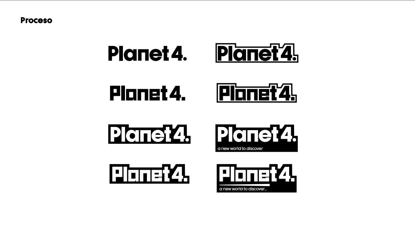 Proceso del logotipo de Planet 4